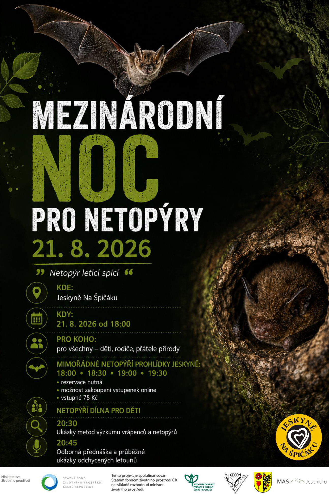 Mezinárodní noc pro netopýry 21. 8. 2026